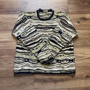 COOGI Vibrant 90s Y2K 3D Earth Tones Knit Sweater